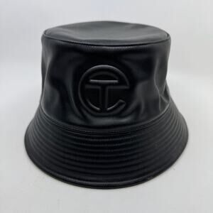 TELFAR Vegan Leather Black Bucket Hat